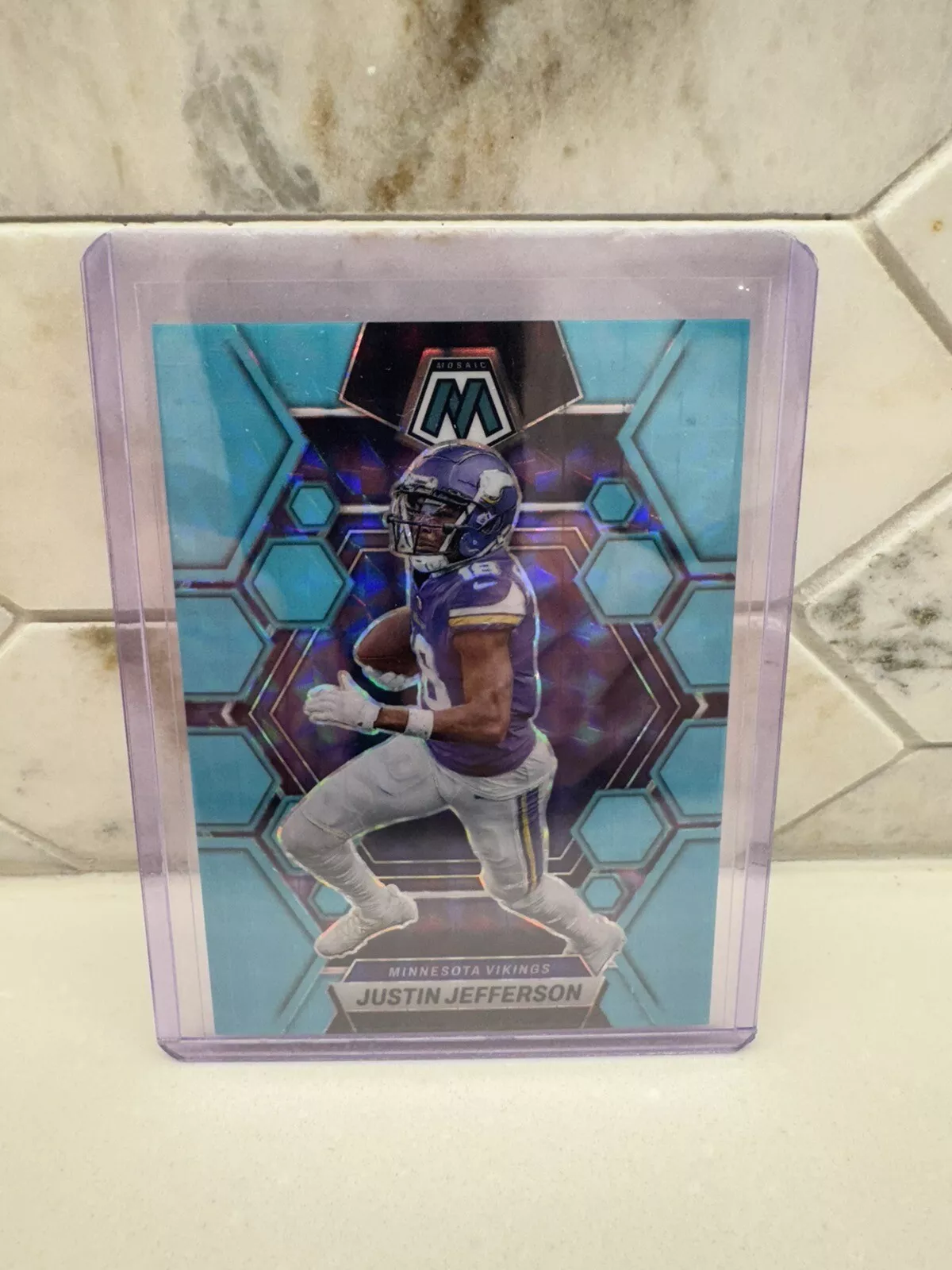 2023 Justin Jefferson Blue Fluorescent Mosaic /15 Minnesota Vikings Number 152