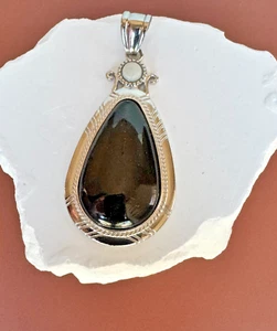Schwarzer Onyx Silber Anhänger ~ 134 - Bild 1 von 5