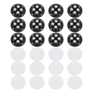 12 Stück selbstklebende Mini-Lenkrollen, 1,85" x 0,55" - Nylonperlen (schwarz) - Bild 1 von 6