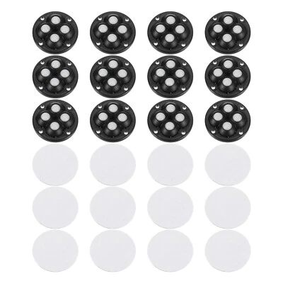 12 Stück selbstklebende Mini-Lenkrollen, 1,85" x 0,55" - Nylonperlen (schwarz) - Bild 1 von 4