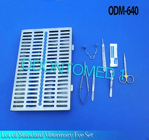 Conjunto de instrumentos veterinarios estándar para ojos quirúrgicos veterinarios con hoja externa, ODM-640 - Imagen 1 de 3