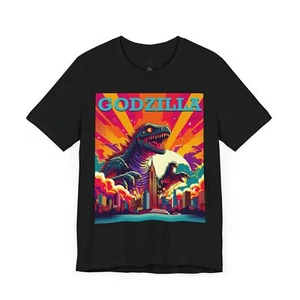Godzilla Unisex Tee Vintage Grafik Retro Style T-Shirt Filmliebhaber Geschenk Fans - Bild 1 von 17