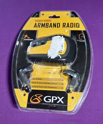 GPX Rugged Sports AM/FM Armband Radio w/Headphones Jogger A2098RSYEL NIP - Image 1 of 2