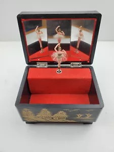 Vintage Japanese Ballerina Hand Painted Trinket Working Music Box Made in Japan - Picture 1 of 11