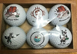 Golf Balls Monument Valley  Commemorative 6 Individual Balls Wood Case - Picture 1 of 6