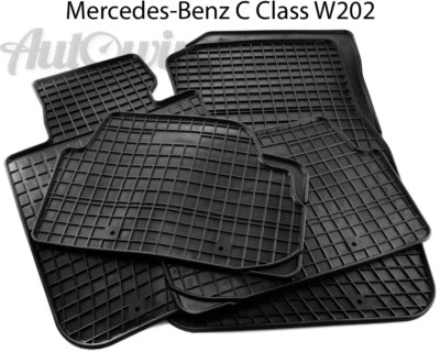 Alfombrillas de goma negras para Mercedes-Benz Clase C W202 1993-2001 LHD NUEVAS Foto 1 de 4