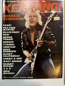 Vintage 1982 Kerrang Magazine - Michael Schenker Cover - Foto 1 di 3