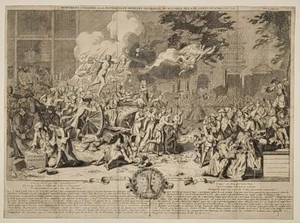 D'après PICART (1673 - 1734 - La faillite de la rue Quincampoix - Vers 1720 - Foto 1 di 1