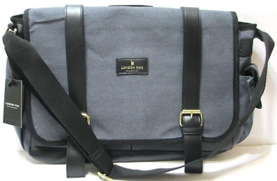Bolso Mensajero London Fog Collection Lona Gris Denim Adulto NUEVO PRECIO DE VENTA SUGERIDO POR EL FABRICANTE $108 Foto 1 de 4