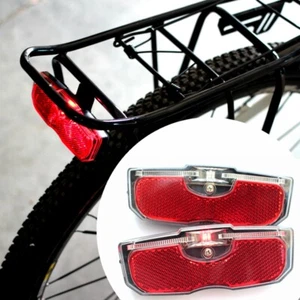 Bike Cycle Bicycle Rear Tail Light Red Safety For Luggage Carrier Rack Tool - Picture 1 of 12