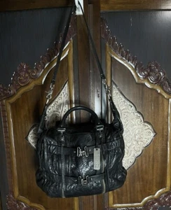 BOTKIER Soft Black Leather Satchel Shoulder Bag - Picture 1 of 22