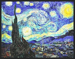 Starry Night Van Gogh Magnetic Art Poster Canvas Print Fridge Magnet 12x15 Large - Picture 1 of 2