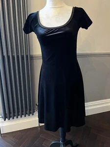 Miss Selfridge Black Velvet Dress Size 8 - Picture 1 of 8