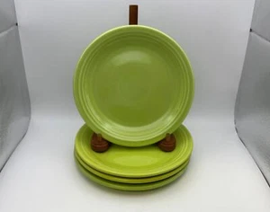 Set of 4 Vintage Homer Laughlin Fiestaware FIESTA CHARTREUSE Salad Plates - Picture 1 of 4