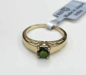 Chrome Diopside Gold Plated Sterling Silver Ring Size L M US 6 Gift Idea