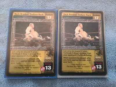 WWE/WWF Raw Deal CCG. 2 Rare/Unique Back Breaker Torture Rack Cards #18/150 V6 - Image 1 of 3