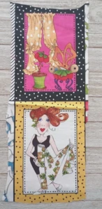 loralie ladies sophisticates fun fabric piece 15 x 5.5 inch 2 block #1016 - Picture 1 of 2