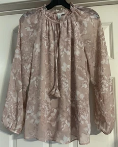 Joie Bohemian Rüschen Bindekragen Blumen Gr. S Langarm Pullover Bluse - Bild 1 von 13