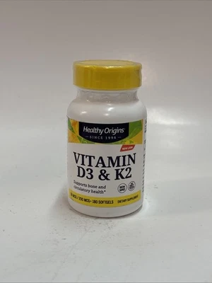 Healthy Origins Vitamina D3 K2 180 unidades caducidad 02/2027 Foto 1 de 4