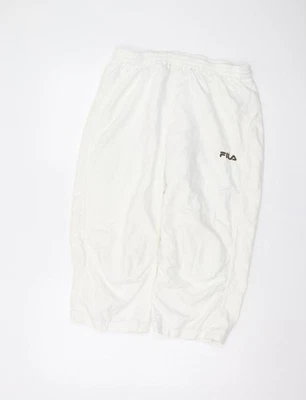 FILA Men's White Track Pants L, Elastic Waist, Relaxed Fit - Image 1 of 4