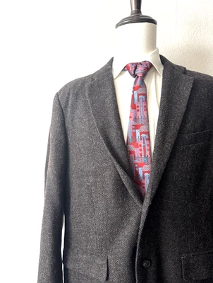 Vtg. L.L. Bean Tweed Sport Coat Jacket Men's 42S Short Dark Brown Wool-Nylon Euc - Image 1 of 4