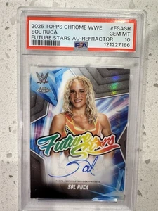 Sol Ruca Future Stars Refractor Auto 110/175 PSA GEM MT 10 2025 TOPPS CHROME WWE - Picture 1 of 2