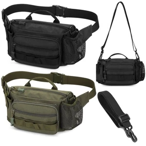 Military Tactical Waist Shoulder Bag Molle Crossbody Men Travel Hip Belt Bum Bag - Picture 1 of 21