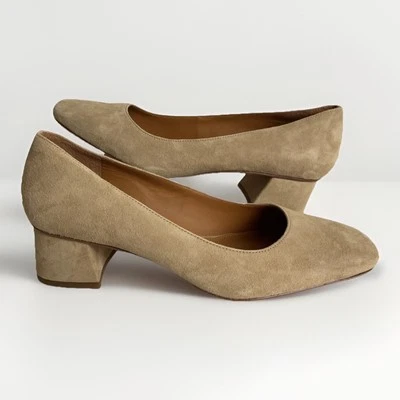 Zapatos de salón J. MCLAUGHLIN 7,5 EE. UU. 5,5 Reino Unido Casey Gamuza Bloque Tacones Beige para mujer Foto 1 de 4