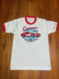 Camiseta vintage años 80 CHEVY CORVETTE XL puntada única pantalla timbre estrellas defectos - Imagen 1 de 6