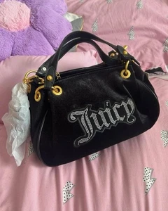 Juicy Couture Black Velour Grab Bag - Picture 1 of 3