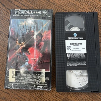 VHS Excalibur 1981 Nigel Terry Helen Mirren  Fantasy Sci-fi In Shrink EX Foto 1 de 4