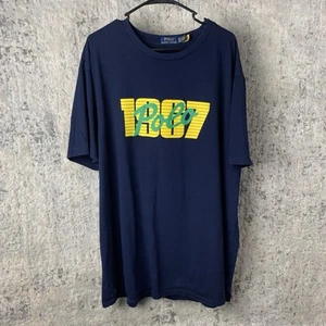 Polo Ralph Lauren Shirt 3XB Big Blue Short Sleeve T-shirt Logo Men’s - Picture 1 of 11