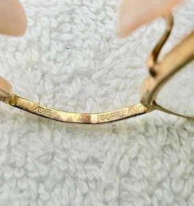 Antike CORTLAND Achteck Brille 12K GF Gold gefüllt Zopfbügel geätzte Brücke - Bild 1 von 8