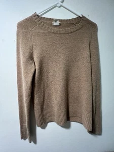 J CREW Pullover weiche Wolle Kaschmir klassische Passform Rundhals hellbraun braun Small - Bild 1 von 14