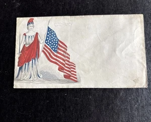USA Bürgerkrieg unbesendet Umschlag Gütesiegel Frau und amerikanische Flagge - Bild 1 von 2