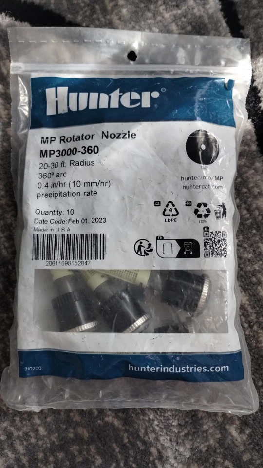 Hunter MP Rotator MP2000-360 VERSIEGELTER BEUTEL MIT 10 DÜSEN - Bild 1 von 1