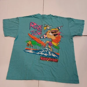 Vintage 1991 Ride The Tide Beach Attitude Surfing T Shirt Single Stitch Mens XL  - Picture 1 of 14