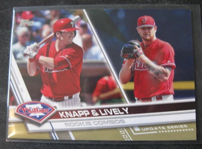 ANDREW KNAPP/BEN LIVELY 2017 Topps Update Gold ROOKIE COMBOS #160 PHILLIES /2017 - Image 1 of 3