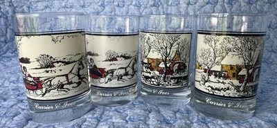 Currier & Ives Glasses Arby’s Collector Winter Series 1978/1981 Set of 4 - Image 1 of 4