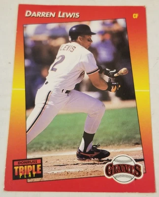 ⚾ VINTAGE ⚾ 1992 Triple Play ⚾ #111 Darren Lewis ⚾ Giants ⚾ /w Free Sleeve ⚾ - Image 1 of 2