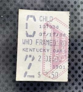 Who Framed Roger Rabbit Very Rare Movie Ticket Stub July 17, 1988 Disney - Picture 1 of 2