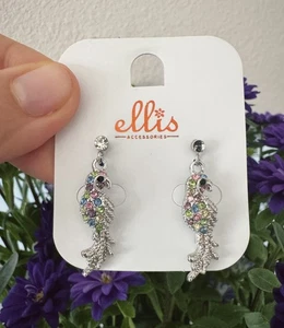 Colorful Parrot With Crystal Earrings - Picture 1 of 1