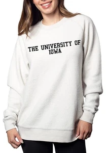 NWT Chicka-d Women's University of Iowa Standard Home Base Crew, White, Large - Picture 1 of 5