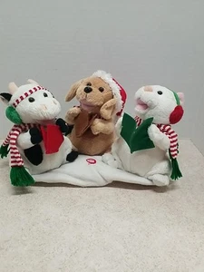 Animated Singing Christmas Cow Dog Cat Kids Of America Plush Jingle Bells Works! - Picture 1 of 8