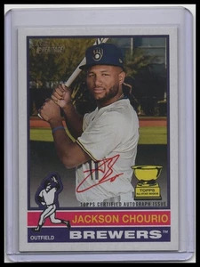 2025 Topps Heritage #ROA-JCH Jackson Chourio Brewers Red Real One Autograph 1/76 - Picture 1 of 2