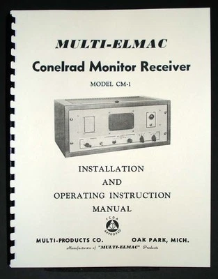 Multi Elmac CM-1 Motorola DS-9660B Conelrad Radio Receiver Manual