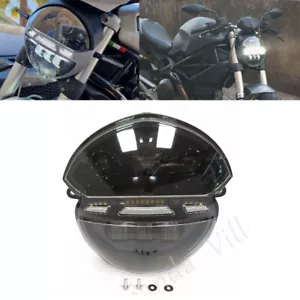 LED Headlight w/DRL Hi/Lo For Ducati Monster 695 696 795 796 1100 1100S 1100 EVO - Picture 1 of 9