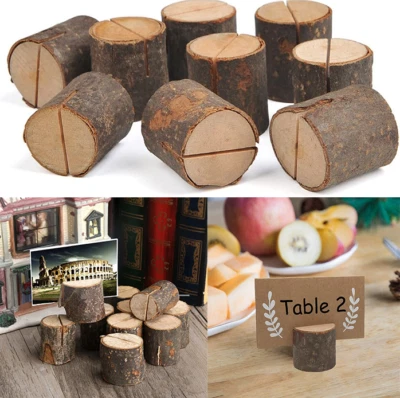 Wooden Table Card Holder Number Place Menu Name Stand Wedding Party Decor 20/50. - Image 1 of 4