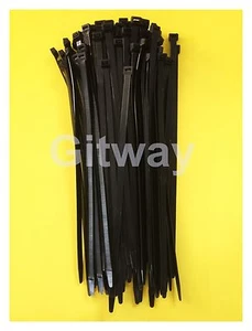 100 - 18" Long x 1/2 UV Nylon Plastic Black Wire Cable Loop Zip Tie Ty Ties 250# - Picture 1 of 1