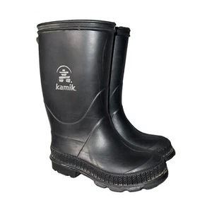 Kamik Black Spring Summer Outdoor Rain Boots unisex Baby Toddler Girl's Boy's 7 - Picture 1 of 11